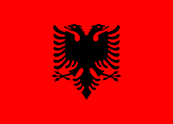 Albaniens flagga